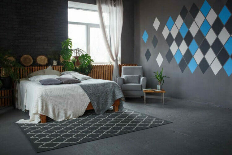 desain cat kamar geometris